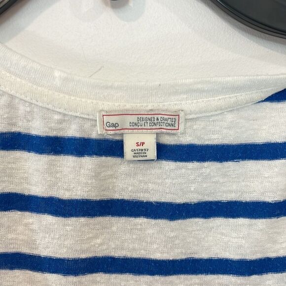 Gap Striped blue white T-shirt Cotton Small - Picture 2 of 6